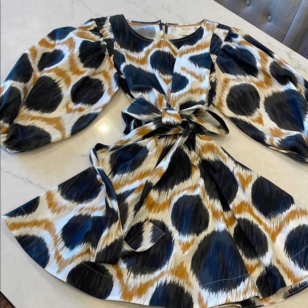 Maeve Destin Mini Dress with Puff Sleeves